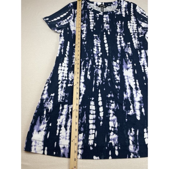 Ellen Tracy Mood Indigo Tie Dye Womens Pima Cotton Stretch T-Shirt Dress Size XL - Picture 6 of 14